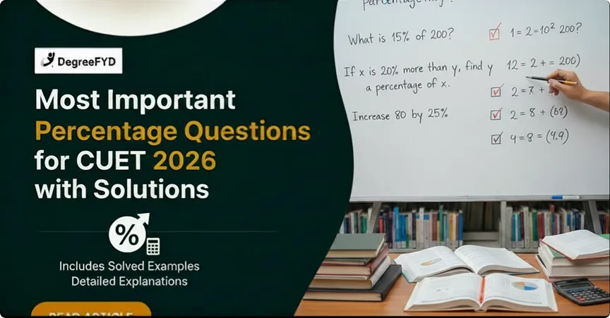 Most Important Percentage Questions for CUET 2026 with Solutions & MCQs
