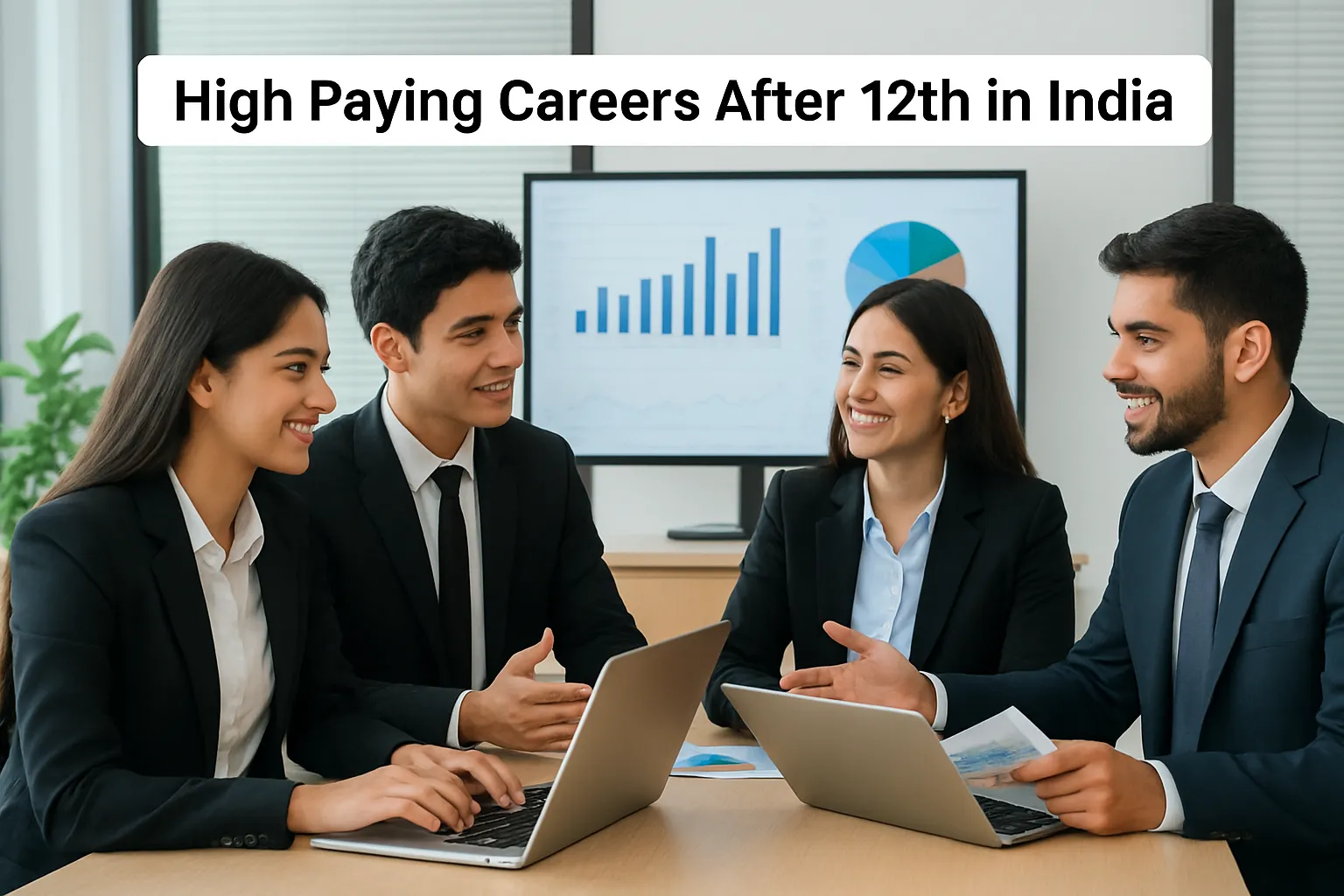 Young professionals pursuing high-paying careers after 12th in India.