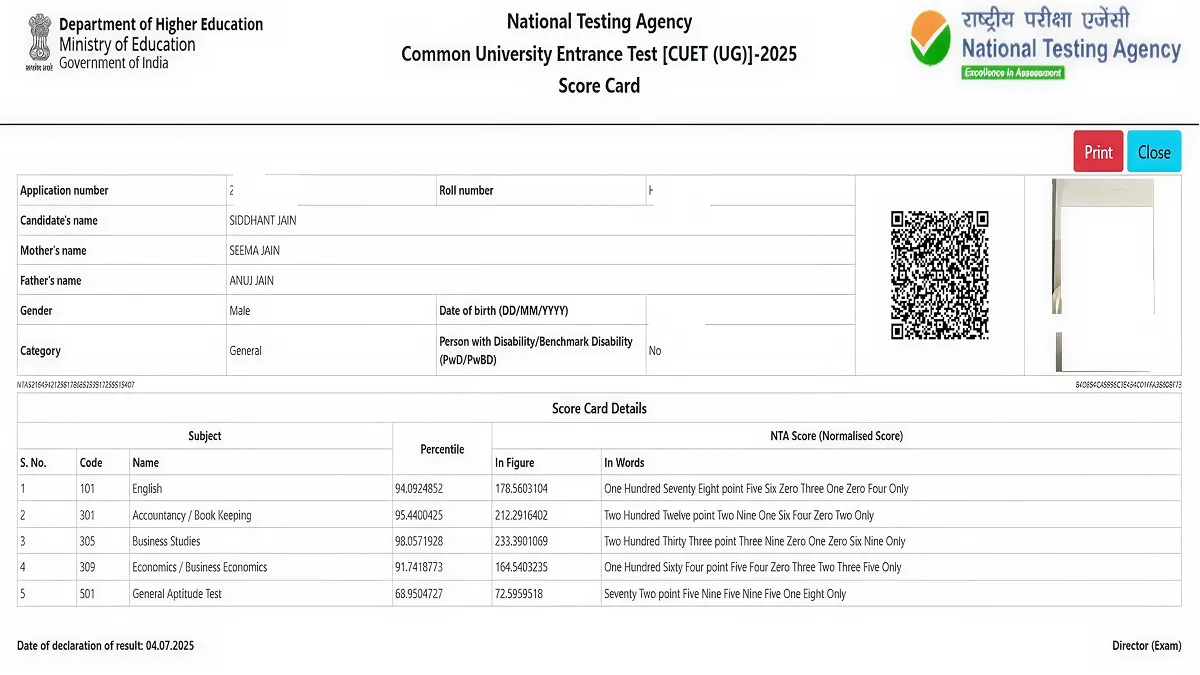 CUET UG Result 2026